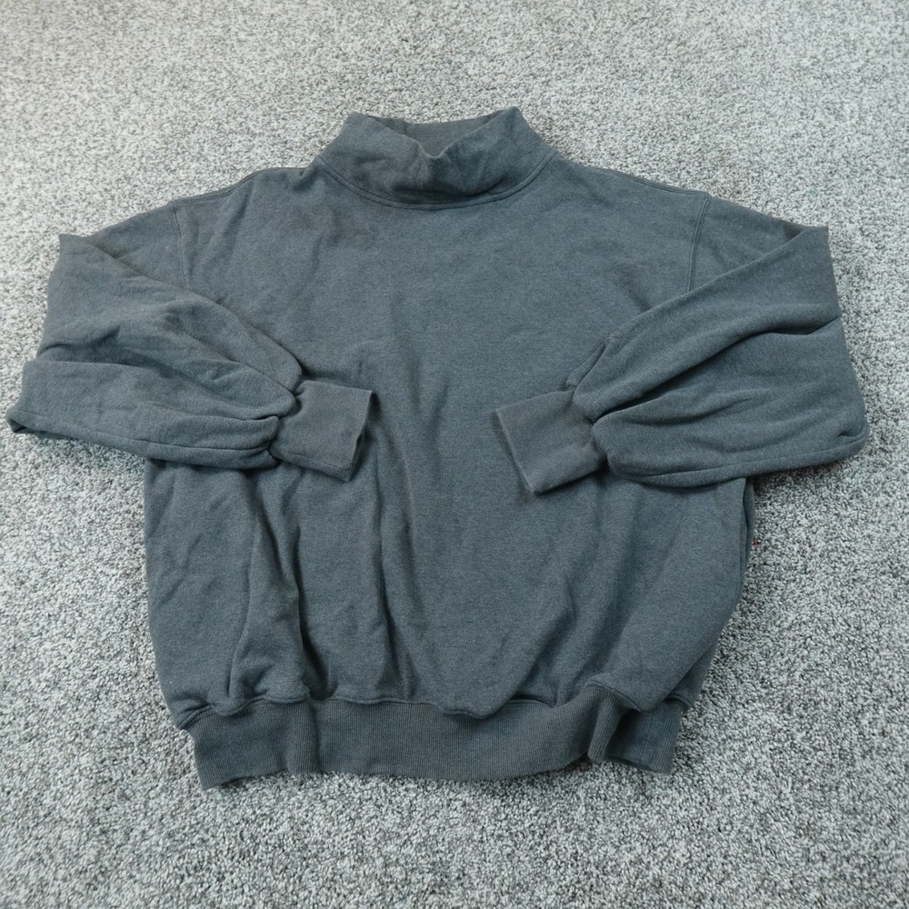 Popflex Sweatshirt Womens XL Gray Mock Neck Pullover Sweater Fleece Cozy Stretch